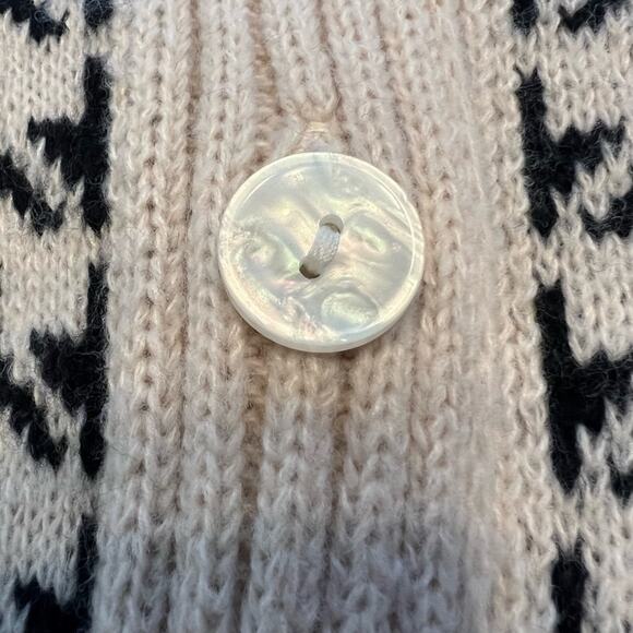 SHEIN Houndstooth V Neck Button Down Cardigan Black/Cream - Picture 4 of 9